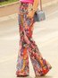 Skinny Elegant Patchwork Polyester Floral Pants (Style V102444)