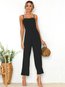 Ankle Length Loose Slow Life Polyester Plain Pants (Style V102447)