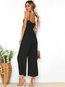 Ankle Length Loose Slow Life Polyester Plain Pants (Style V102447)