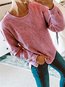 Round Neck Standard Loose Date Night Cotton T Shirt (Style V102467)