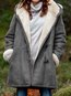 Hooded Midi Loose Cotton Blends Button Coat (Style V102469)