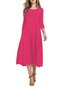 Classy T Shirt Round Neck Solid Color Polyester Casual Dresses (Style V102474)