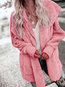Midi Loose Date Night Plain Polar Fleece Coat (Style V102477)