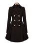 Shawl Collar Midi Slim Fashion Cotton Blends Coat (Style V102485)