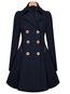 Shawl Collar Midi Slim Fashion Cotton Blends Coat (Style V102485)