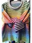 Round Neck Standard Fashion Colorful Pattern T Shirt (Style V102489)