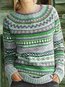 Round Neck Short Slim Date Night Pattern Sweater (Style V102499)