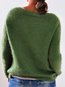 Round Neck Short Fashion Plain Cotton Sweater (Style V102510)