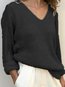 Short Loose Date Night Plain Dacron Sweater (Style V102511)