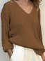 Short Loose Date Night Plain Dacron Sweater (Style V102511)