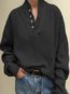 V-neck Midi Plain Knitted Button Sweater (Style V102520)