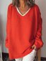 Standard Loose Party Plain Knitted Sweater (Style V102567)