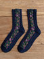 Fashion Floral Cotton Socks (Style V102608)