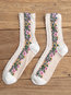 Fashion Floral Cotton Socks (Style V102608)