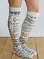 Fashion Geometric Knitted Socks (Style V102609)