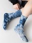 Fashion Color Block Cotton Blends Socks (Style V102623)