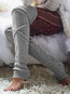 Fashion Plain Knitted Socks (Style V102628)