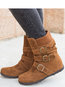 Bohemian Adjustable Buckle Artificial Suede Boots (Style V102646)