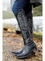 Date Night Zipper Artificial Leather Boots (Style V102648)