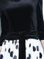 A-line Polka Dot Backless Polyester Knee Length Dresses (Style V200008)