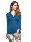 V-neck Midi Slim Cotton Ruffle Blouse (Style V200014)