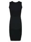 Work Round Neck Plain Patchwork Polyester Knee Length Dresses (Style V200016)