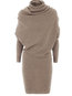 Bodycon Turtleneck Plain Polyester Knee Length Dresses (Style V200017)