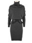 Bodycon Turtleneck Plain Polyester Knee Length Dresses (Style V200017)