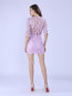 Sheath Round Neck Plain Lace Lace Mini Dresses (Style V200025)