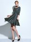 A-line Round Neck Plaid Strappy Cotton Knee Length Dresses (Style V200028)