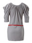 Bodycon Round Neck Plain Ruffle Polyester Bodycon Dresses (Style V200033)