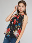 Standard Slim Floral Chiffon Pattern Tank Top (Style V200037)