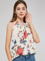 Standard Slim Floral Chiffon Pattern Tank Top (Style V200037)