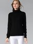 Turtleneck Standard Plain Acrylic Patchwork Sweater (Style V200042)