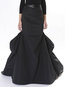 Maxi Fit and Flare Ruffle Cotton Blends Plain Skirt (Style V200049)
