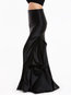 Maxi Fit and Flare Ruffle Cotton Blends Plain Skirt (Style V200049)