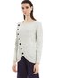 V-neck Standard Slim Plain Button Sweater (Style V200053)