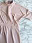 Asymmetrical Stand Collar Plain Asymmetrical Midi Dresses (Style V200062)