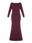 Expansion V-neck Plain Polyester Maxi Dresses (Style V200065)