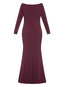 Expansion V-neck Plain Polyester Maxi Dresses (Style V200065)