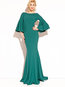 Mermaid Round Neck Plain Backless Polyester Maxi Dresses (Style V200071)