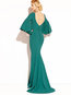 Mermaid Round Neck Plain Backless Polyester Maxi Dresses (Style V200071)