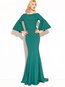 Mermaid Round Neck Plain Backless Polyester Maxi Dresses (Style V200071)