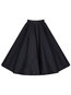 Knee Length Ball Gown Patchwork Cotton Plain Skirt (Style V200086)