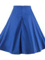 Knee Length Ball Gown Patchwork Cotton Plain Skirt (Style V200086)