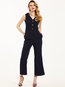 Ankle Length Slim Plain Polyester Button Jumpsuit (Style V200087)