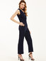 Ankle Length Slim Plain Polyester Button Jumpsuit (Style V200087)