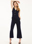 Ankle Length Slim Plain Polyester Button Jumpsuit (Style V200087)