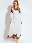Expansion Round Neck Floral Patchwork Polyester Maxi Dresses (Style V200091)