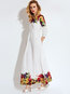 Expansion Round Neck Floral Patchwork Polyester Maxi Dresses (Style V200091)